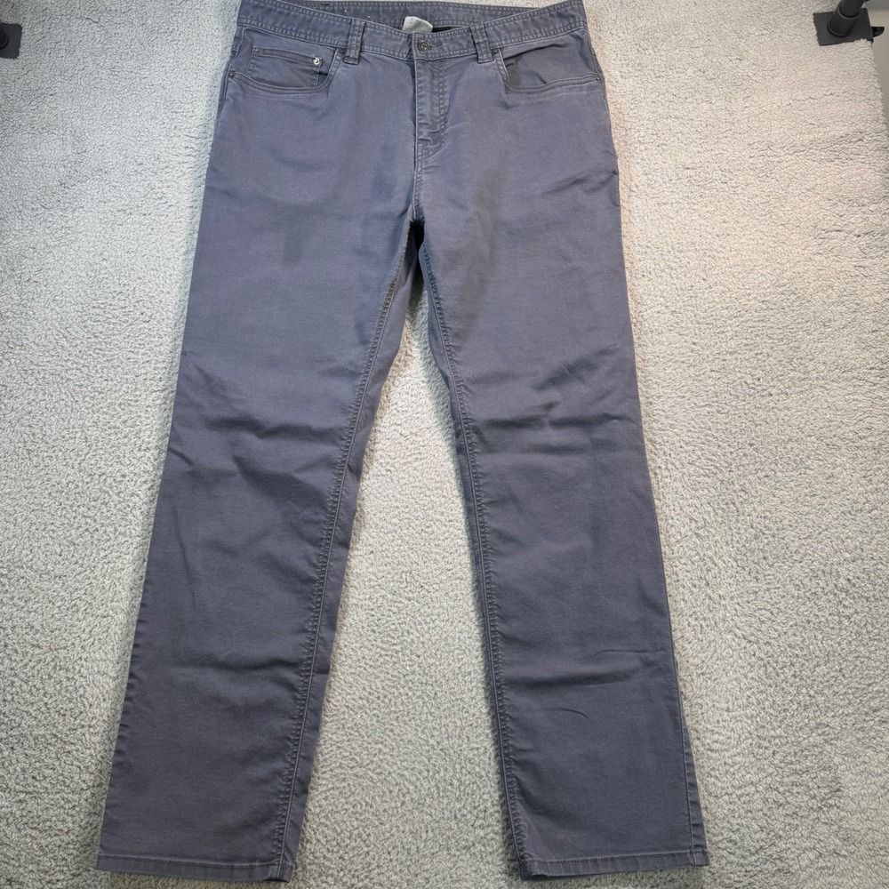 prAna Mens Slim Fit Organic Cotton Blend‎ Stretch Pants Slate Blue 36x31